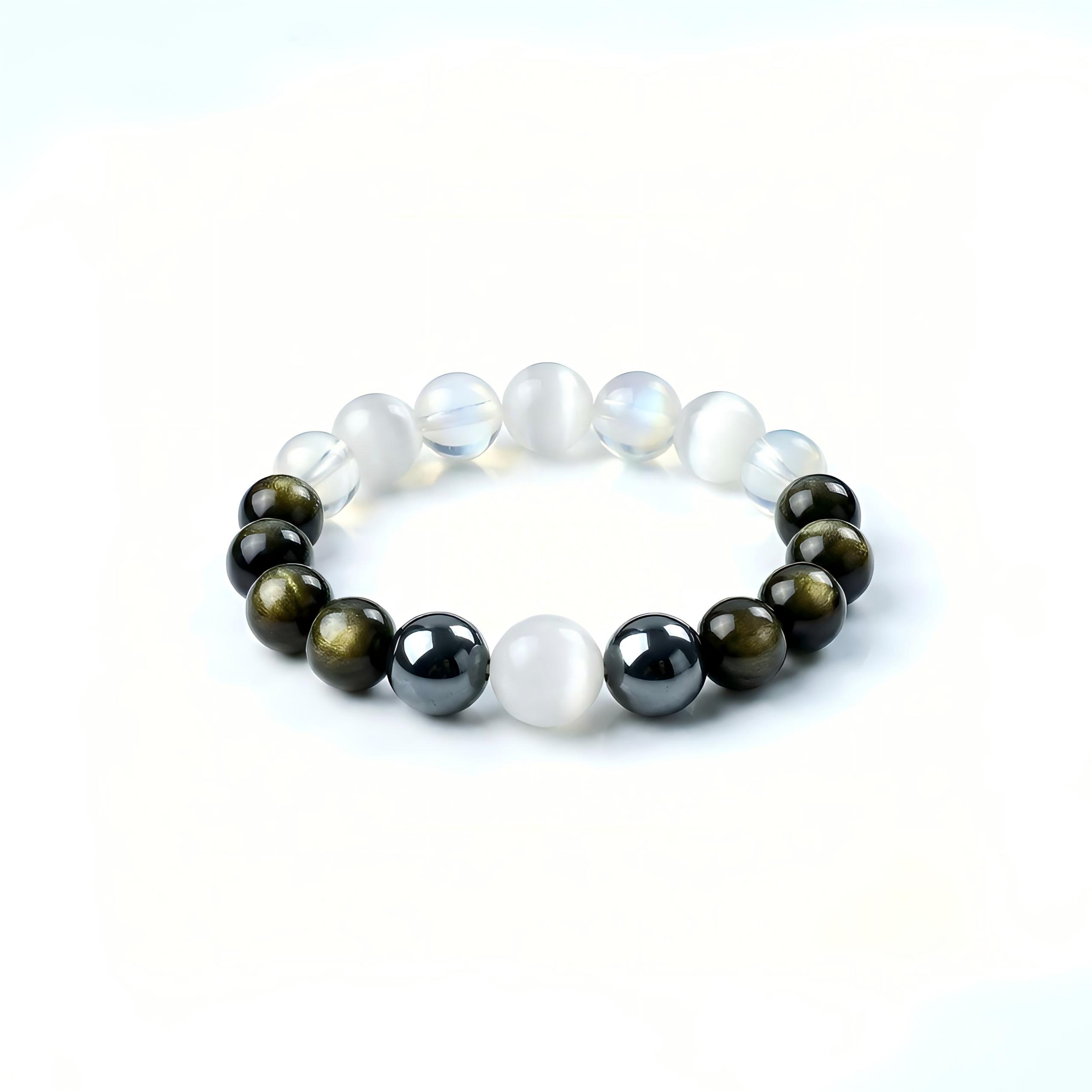 FengShui & Luck Five Elements Golden Obsidian Metal Bracelet 1 FengShui & Luck Five Elements Golden Obsidian Metal Bracelet